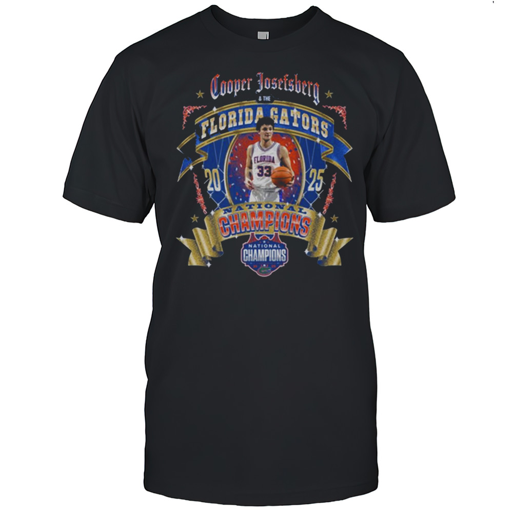 Cooper Josefsberg And The Florida Gators Basketball National Ribbon Champions 2025 NCAA Final Four T-shirt
