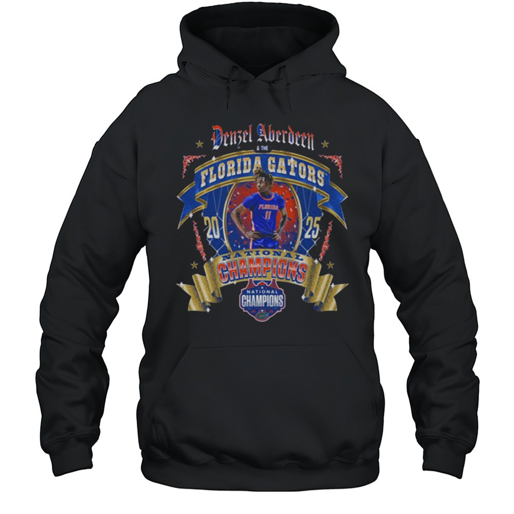 Denzel Aberdeen And The Florida Gators Basketball National Ribbon Champions 2025 NCAA Final Four T-shirt Unisex Hoodie