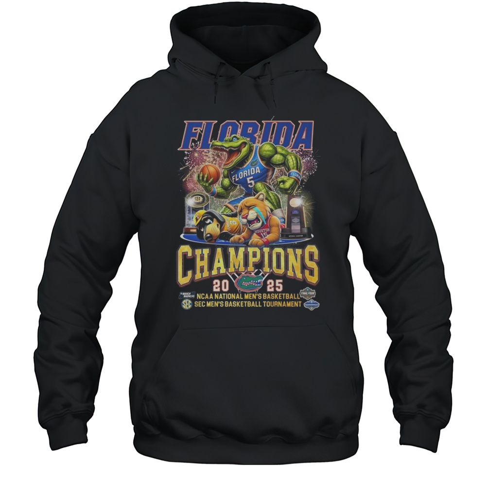 Florida Gators Basketball 2025 NCAA National Men Basketball X SEC Mens Basketball Touranament Mascot Shirt Unisex Hoodie