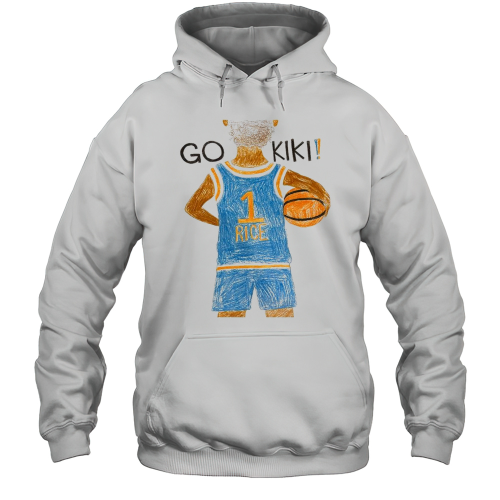 Kiki Rice Go Kiki Illustration UCLA Bruins Basketball 2025 NCAA Big Ten Conference Painting T-shirt Unisex Hoodie