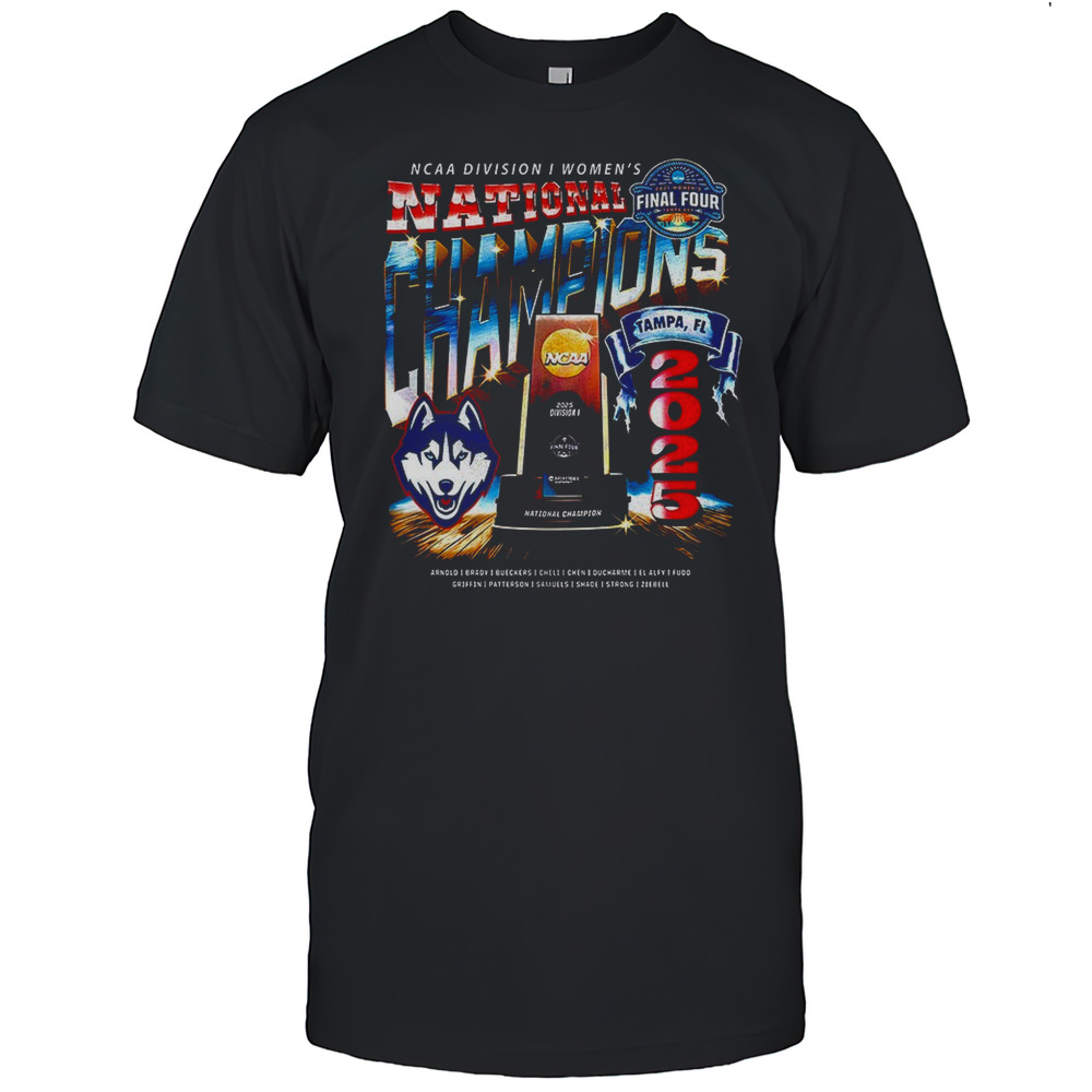 NCAA Division I National Womens Champions 2025 Uconn Huskies Basketball Shirt