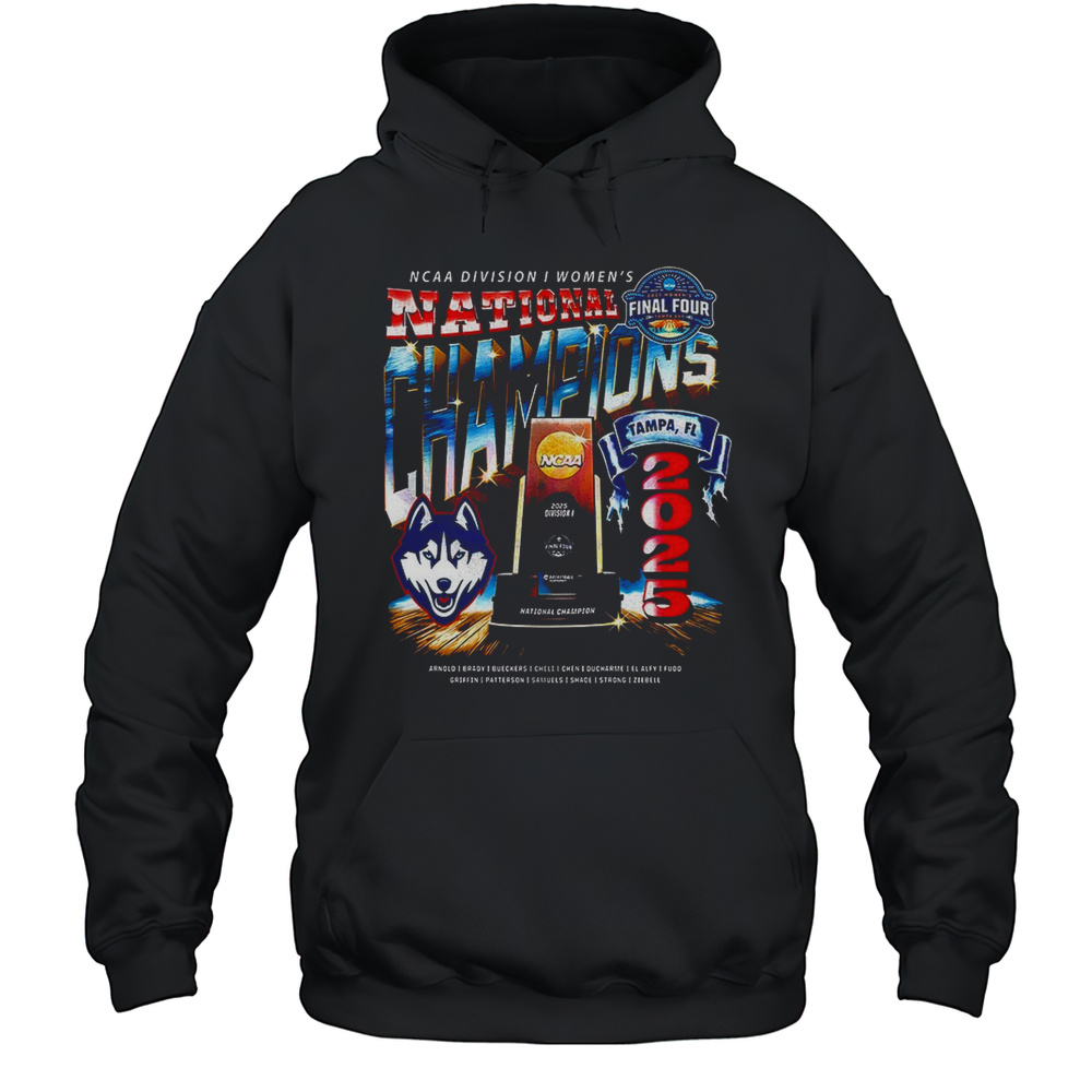 NCAA Division I National Womens Champions 2025 Uconn Huskies Basketball Shirt Unisex Hoodie