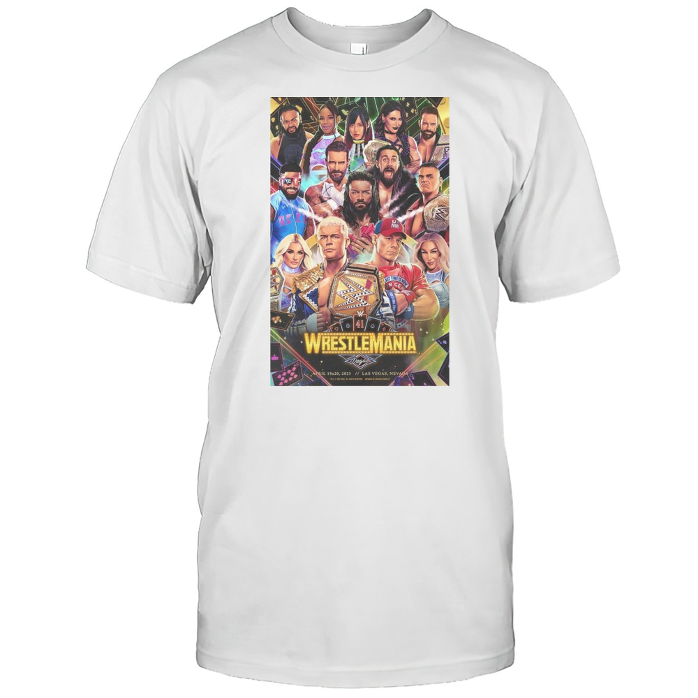 Ody Rhodes John Cena WWE WrestleMania Vegas April 19-20 2025 Nevada Art Poster T-shirt