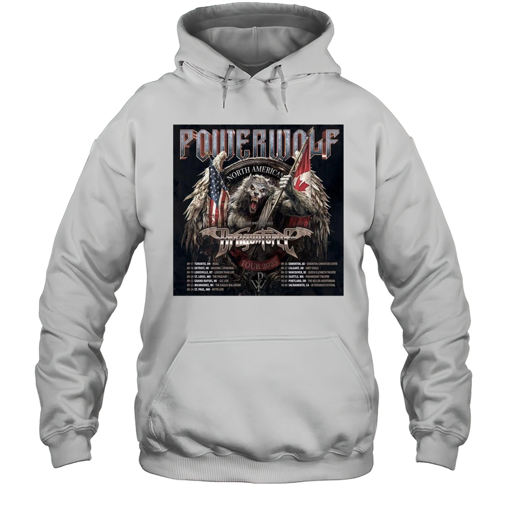 Powerwolf North American Tour 2025 With Special Guest Dragonforce 09 17 Toronto ON Rebel Poster Graphic T-shirt Unisex Hoodie