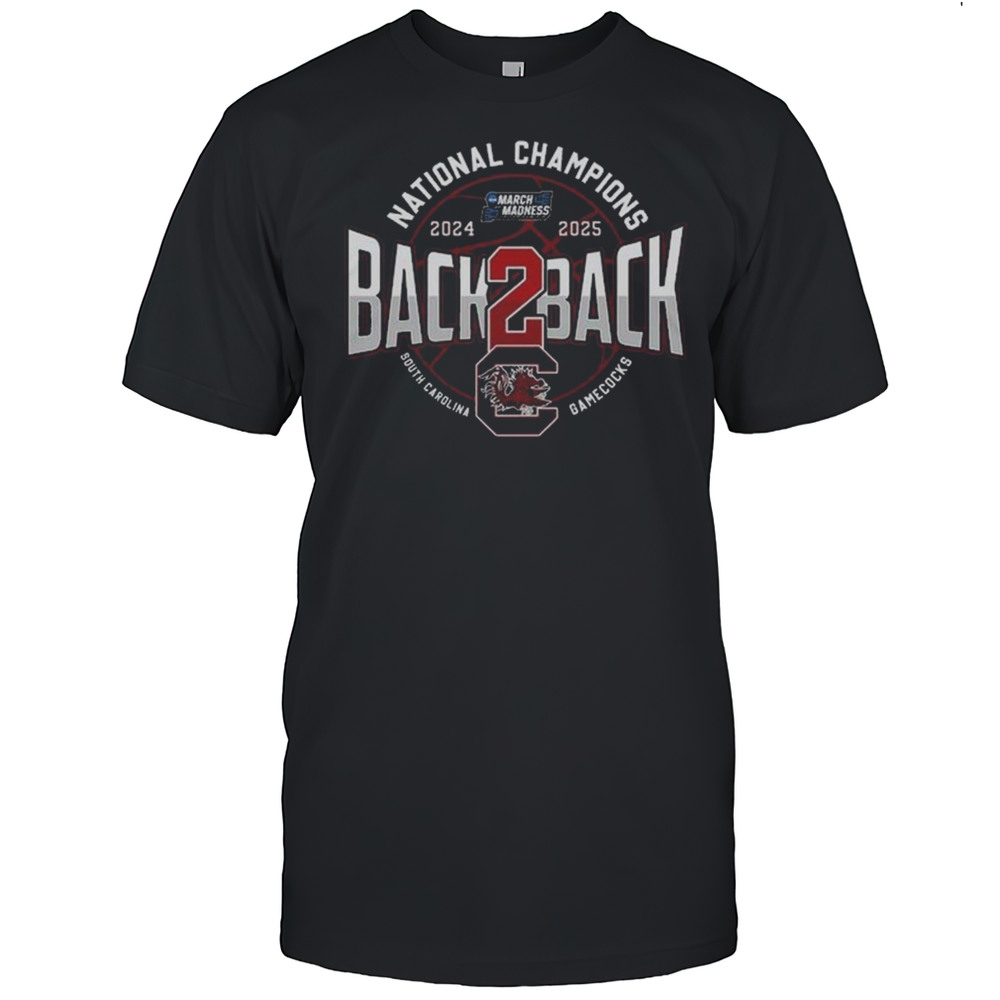 South Carolina Gamecocks Womens Basketball 2025 NCAA Champions Back To Back Shirt