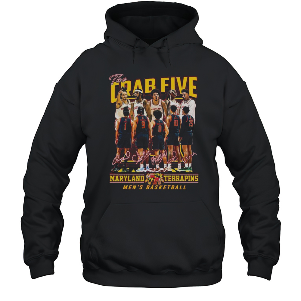 The Crab Five Maryland Terrapins Mens Basketball Name Signatures Shirt Unisex Hoodie