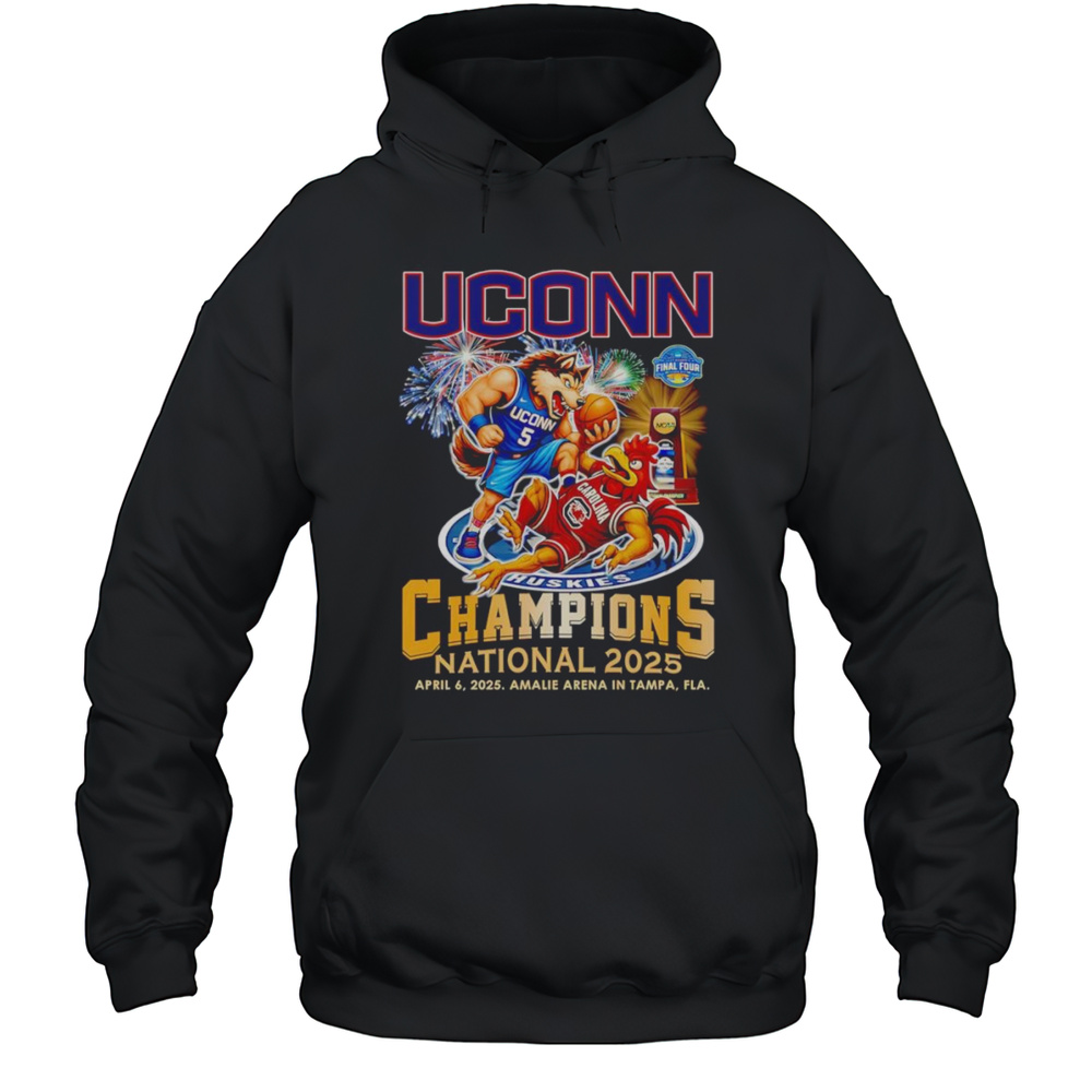 UConn Huskies Champions National 2025 Mascot Shirt Unisex Hoodie
