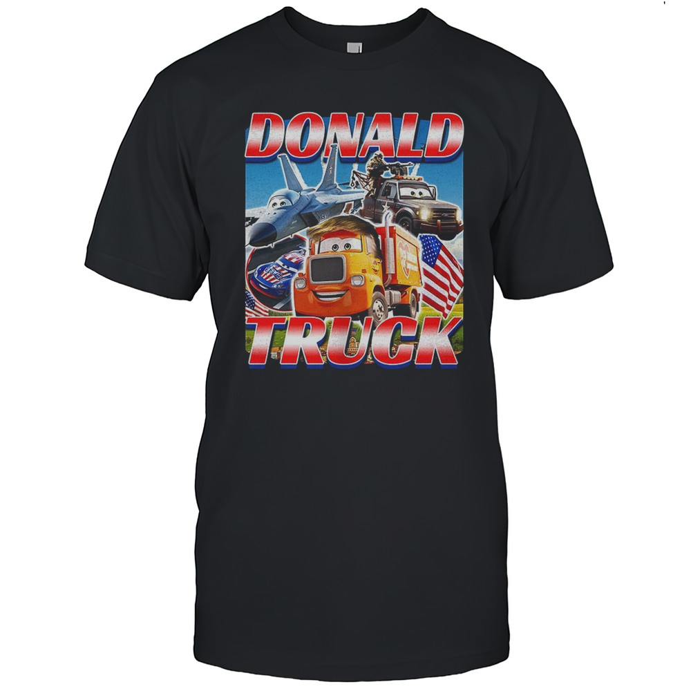 Donald Truck Cartoon USA Flag Shirt