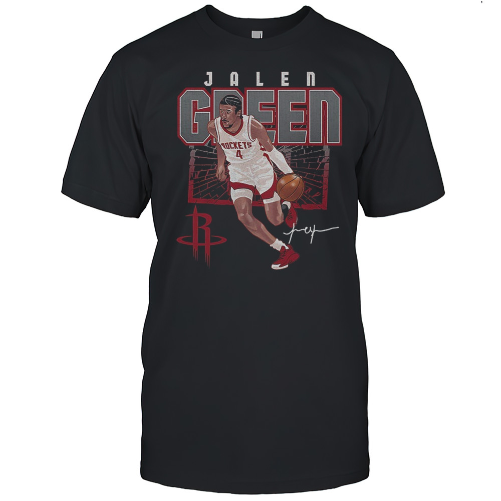 Jalen Green Houston Rockets MLB Basketball Player Shattered Signature Shirt