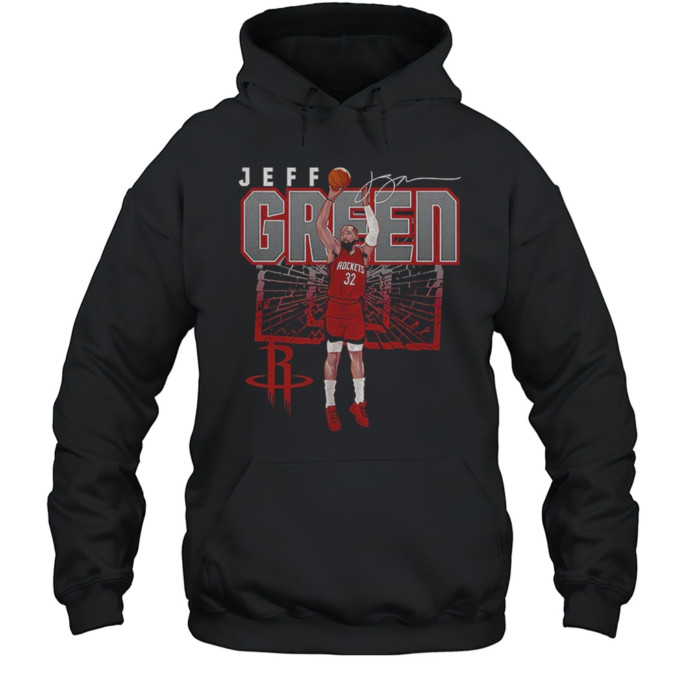 Jeff Green Houston Rockets MLB Basketball Player Shattered Signature Shirt Unisex Hoodie