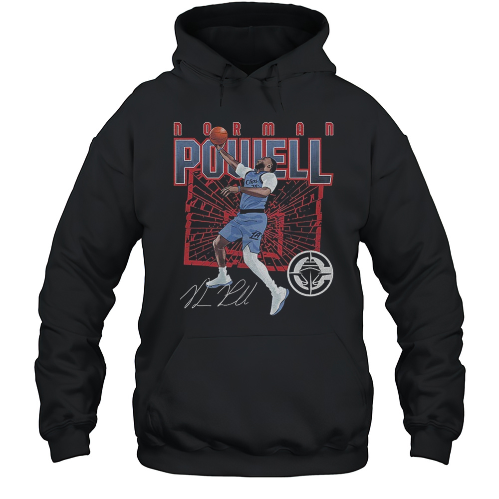 Norman Powell Los Angeles Clippers MLB Basketball Player Shattered Signature Shirt Unisex Hoodie