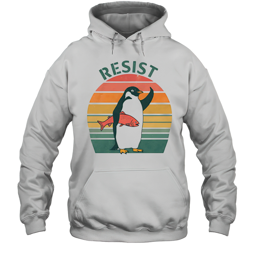 Penguin Resist Retro Shirt Unisex Hoodie