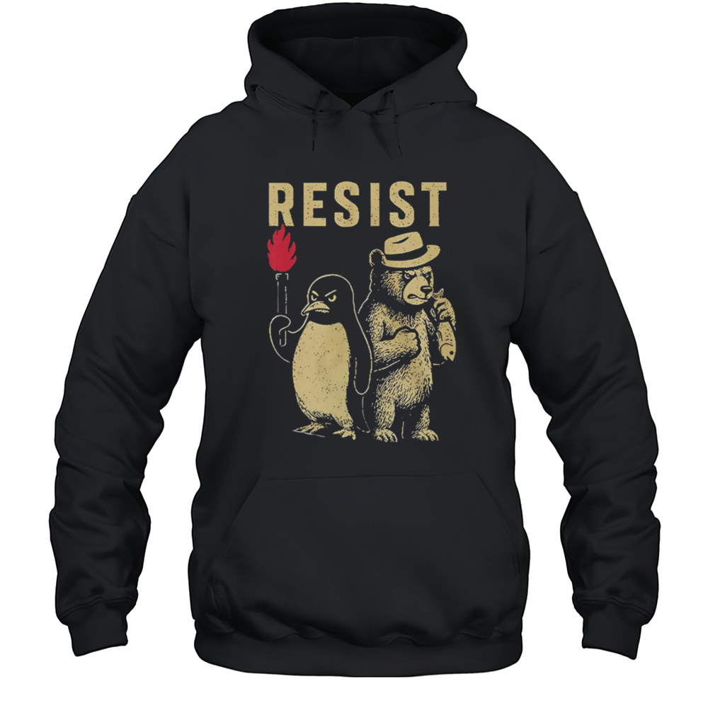 Penguins Smokey Bear Resist Tariff Shirt Unisex Hoodie