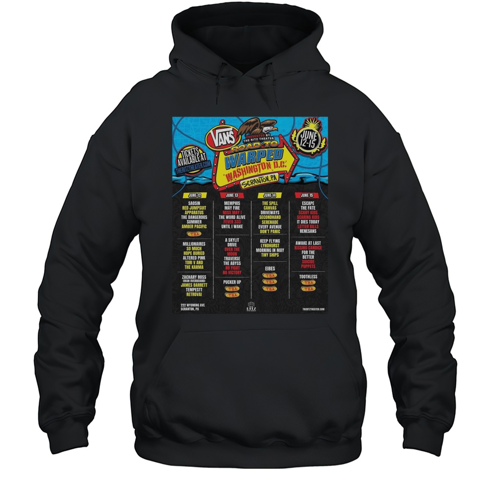 Poster Knotfest Vans Warped Tour Road To Warped Washington DC Scranton PA June 12  15 2025 T-shirt Unisex Hoodie