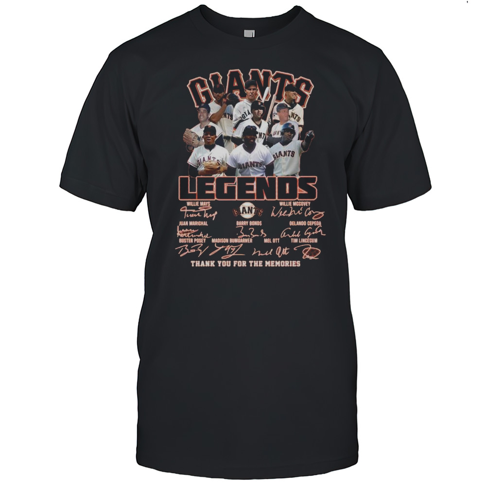 San Francisco Giants Legends Thank You For The Memories Signatures 2025 Shirt