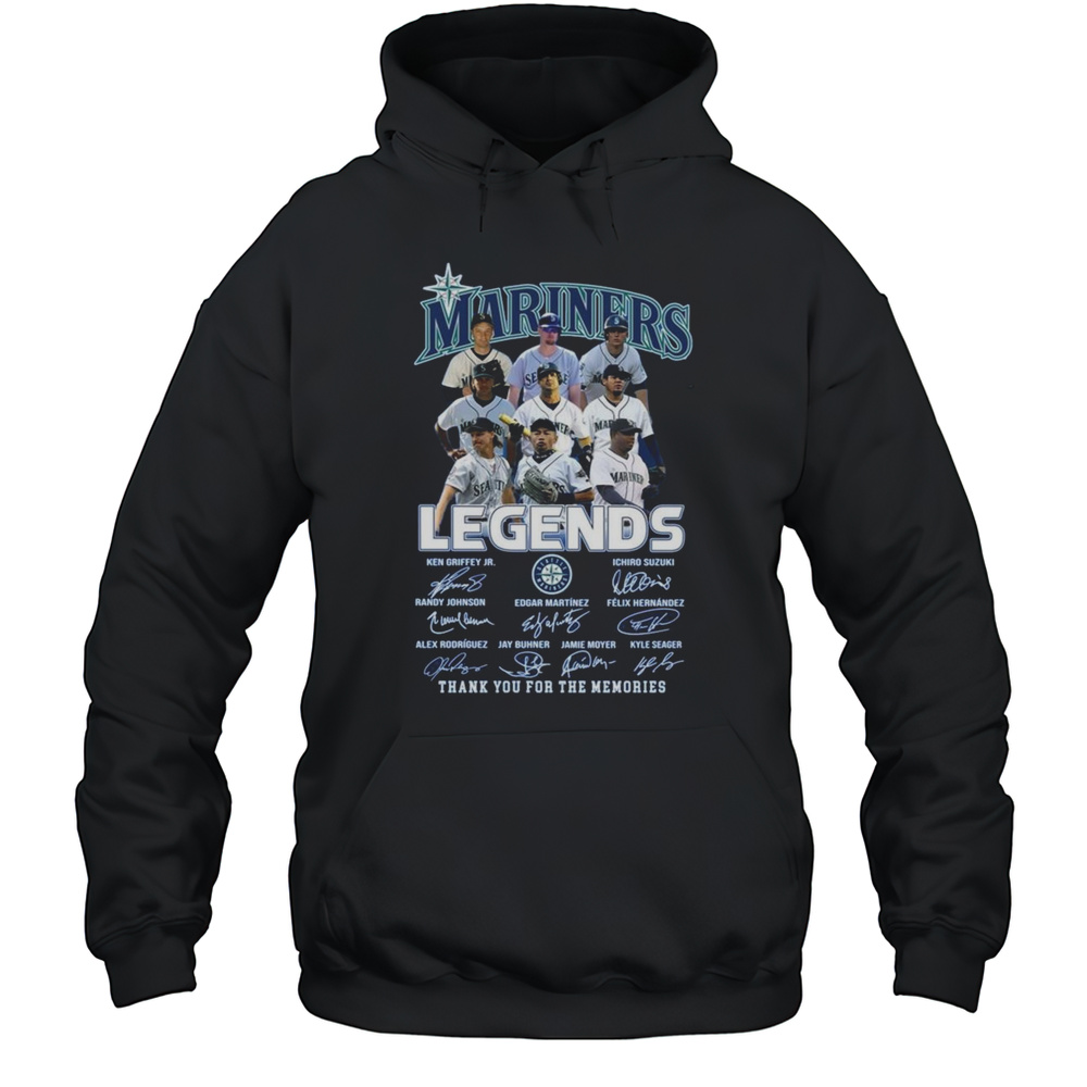 Seattle Mariners Legends Thank You For The Memories Signatures 2025 Shirt Unisex Hoodie