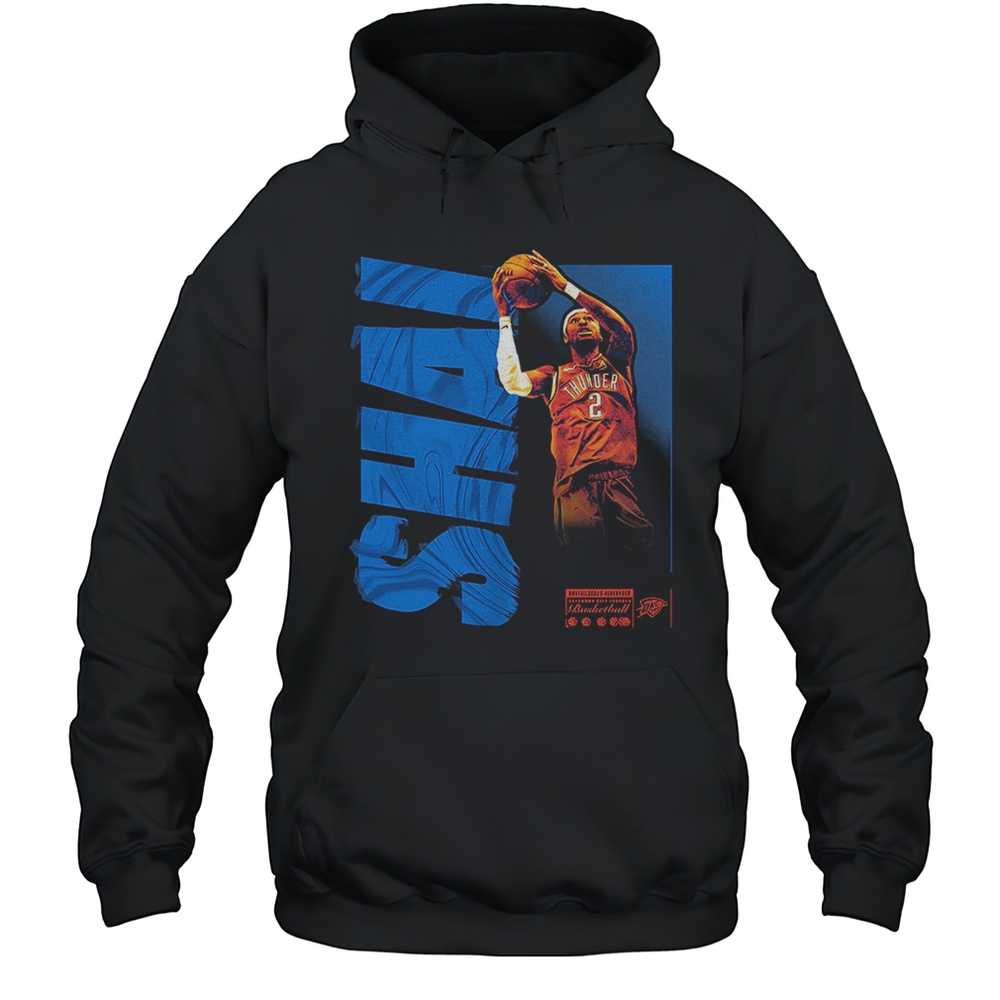 Shai Gilgeous-Alexander Oklahoma City Thunder NBA Basketball Player Wave Graphic Shirt Unisex Hoodie