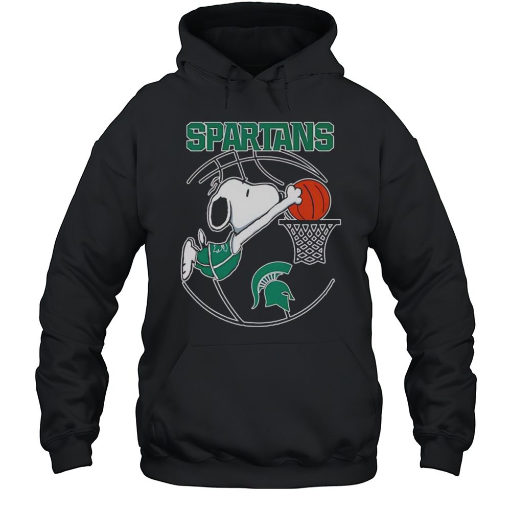 Snoopy Dunk Michigan State Spartans Basketball Shirt Unisex Hoodie