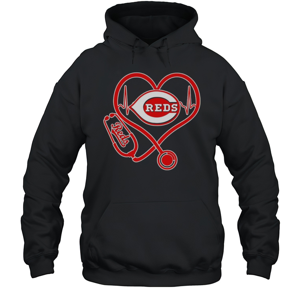 Stethoscope Heartbeat Cincinnati Reds Pride Shirt Unisex Hoodie