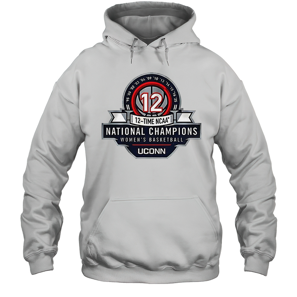 Uconn Huskies 12 Time Ncaa National Champions Womens Basketball Shirt Unisex Hoodie