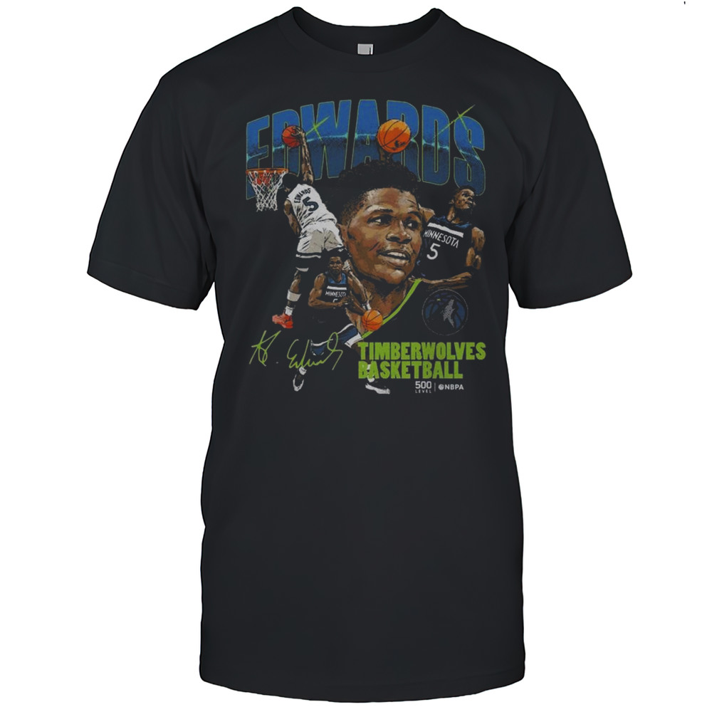 Anthony Edwards Minnesota Timberwolves Collage Signature 2025 Shirt