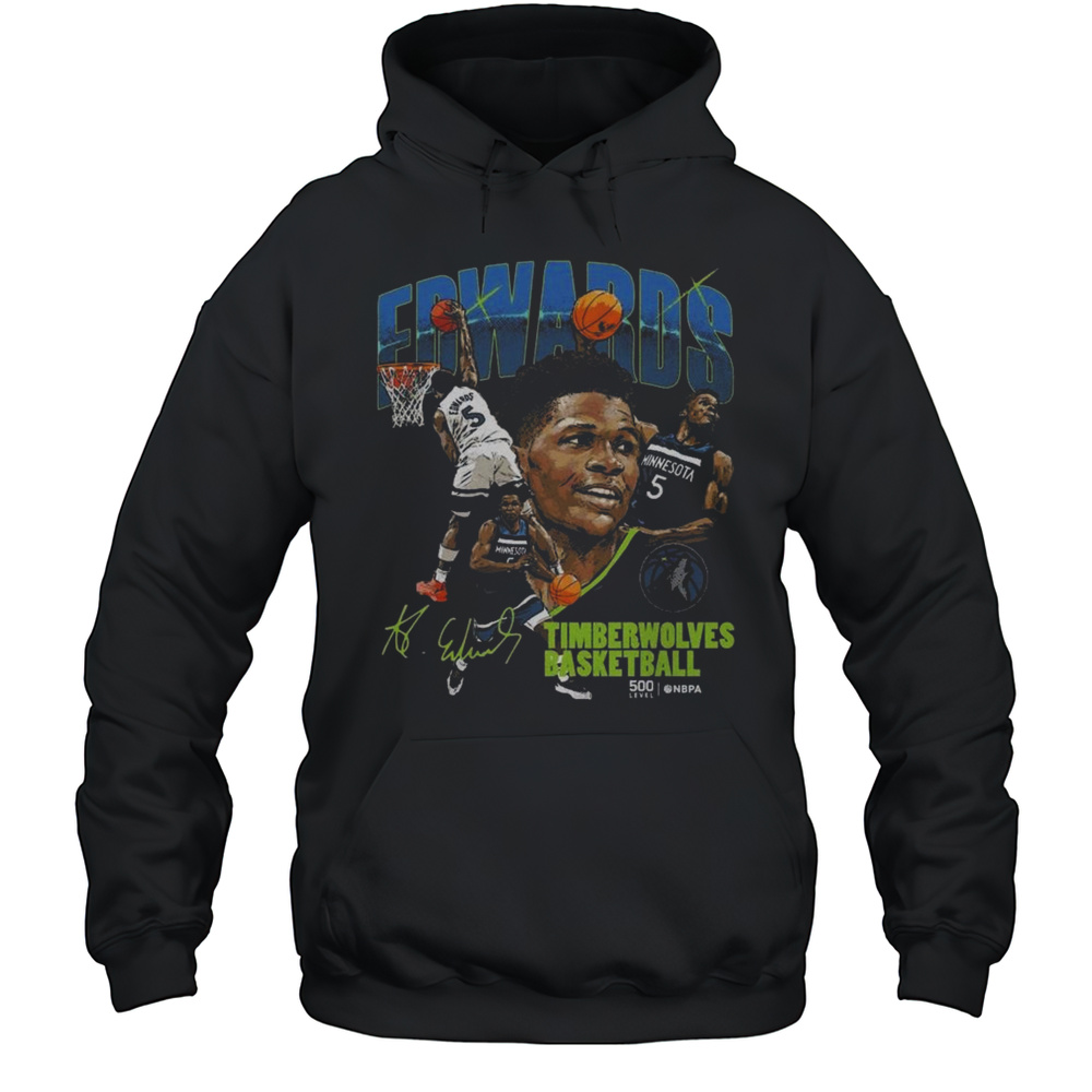 Anthony Edwards Minnesota Timberwolves Collage Signature 2025 Shirt Unisex Hoodie