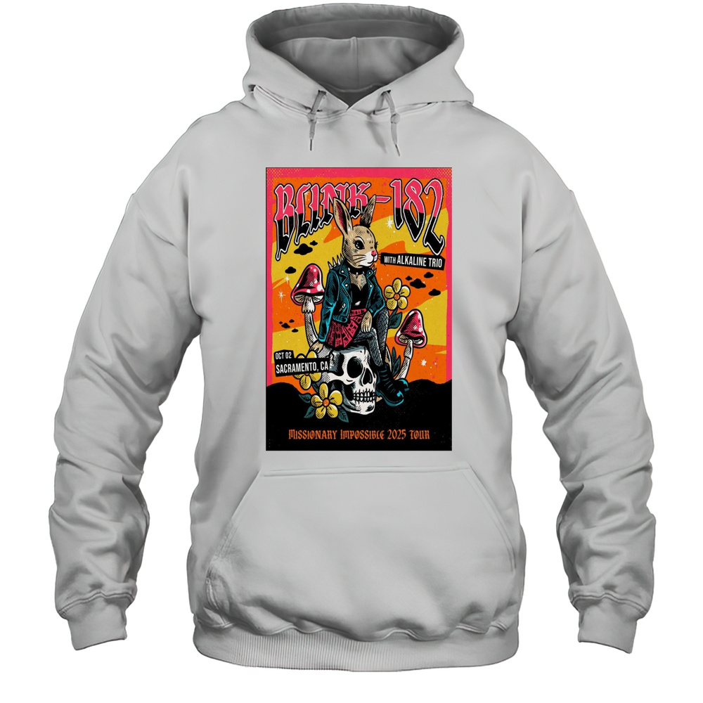 Blink 182 With Alkaline Trio Oct 2 Missionary Impossible 2025 Tour Aftershock Festival Sacramento CA T-shirt Unisex Hoodie