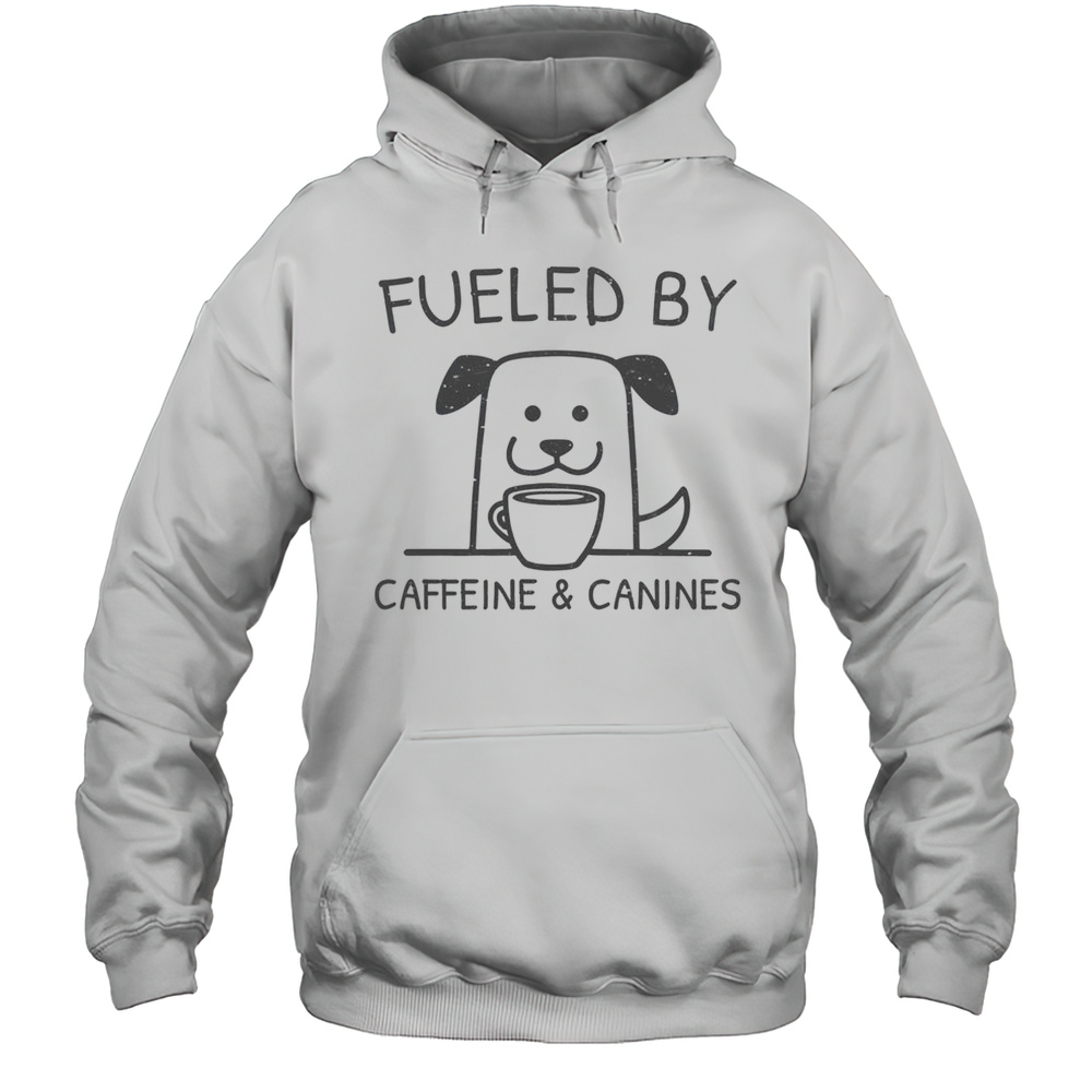 Cute Caffeine And Canines Funny Coffee Dog Lover Morning T-Shirt Unisex Hoodie