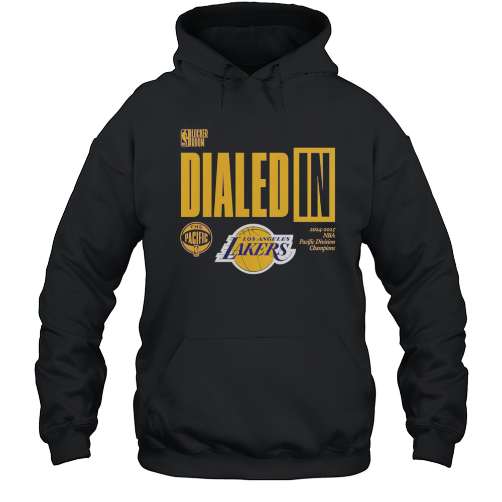 Dialed In Los Angeles Lakers TeeWorksUSA 2025 Pacific Division Champions Shirt Unisex Hoodie