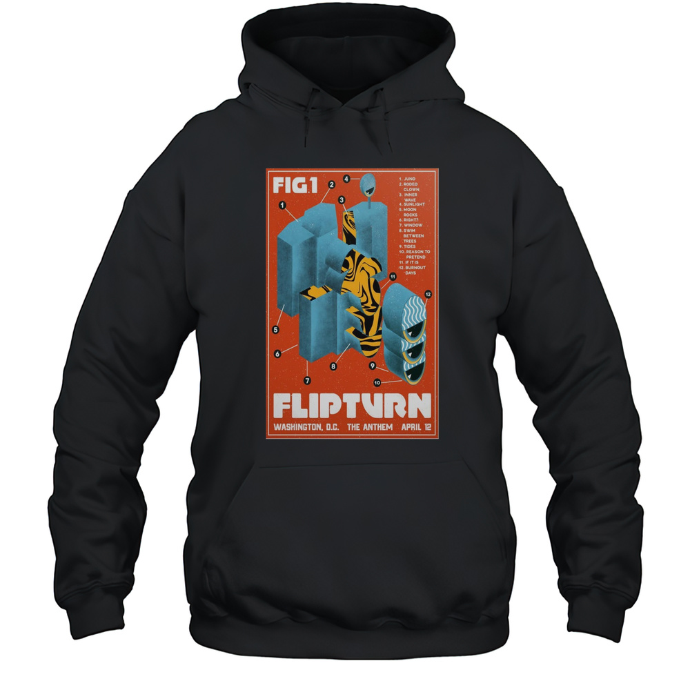 Flipturn April 12 2025 The Anthem In Washington DC Juno Rodeo Clown Inner Wave T-shirt Unisex Hoodie