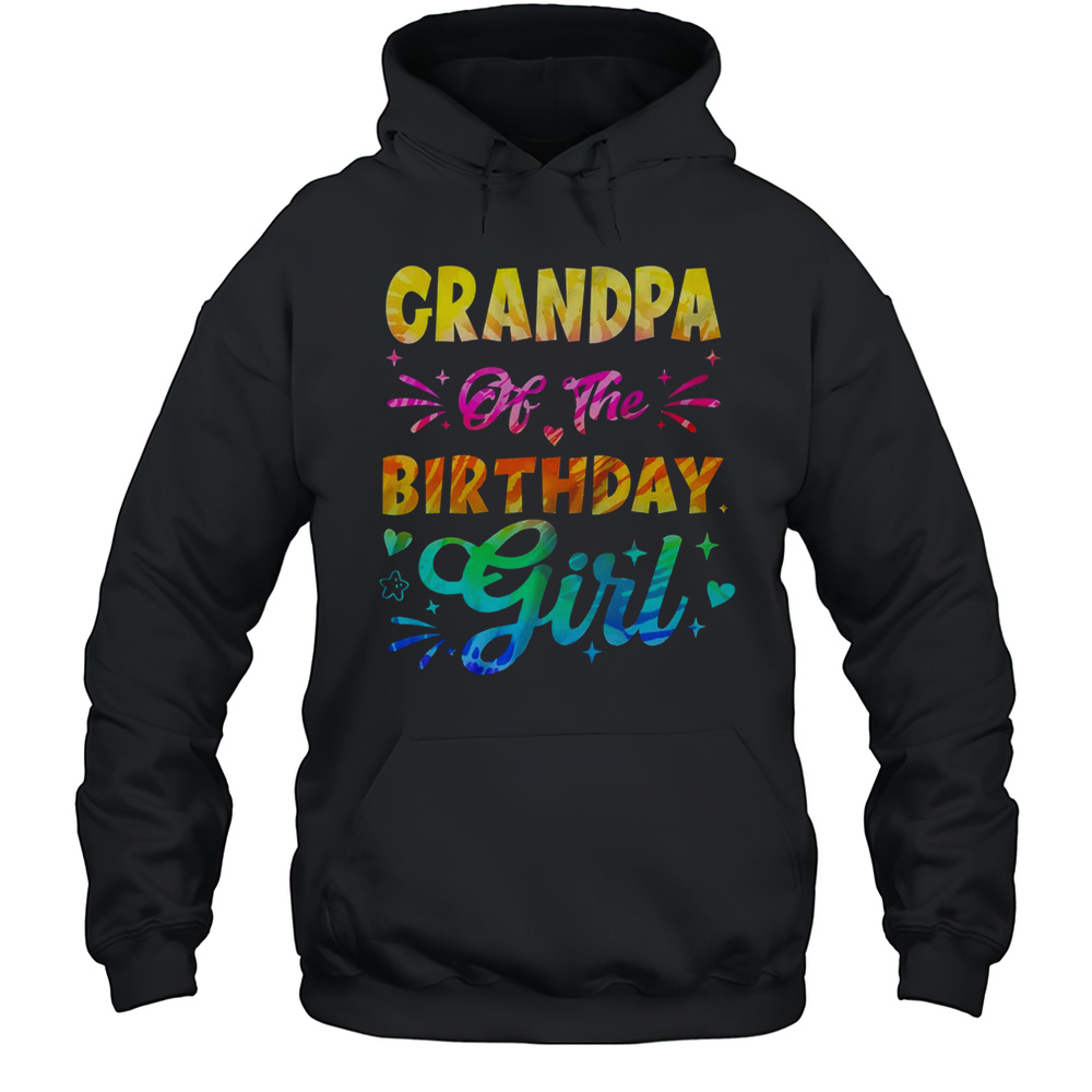 Grandpa Of The Birthday Girl Tie Dye 1st Birthday Family Shirt Unisex Hoodie