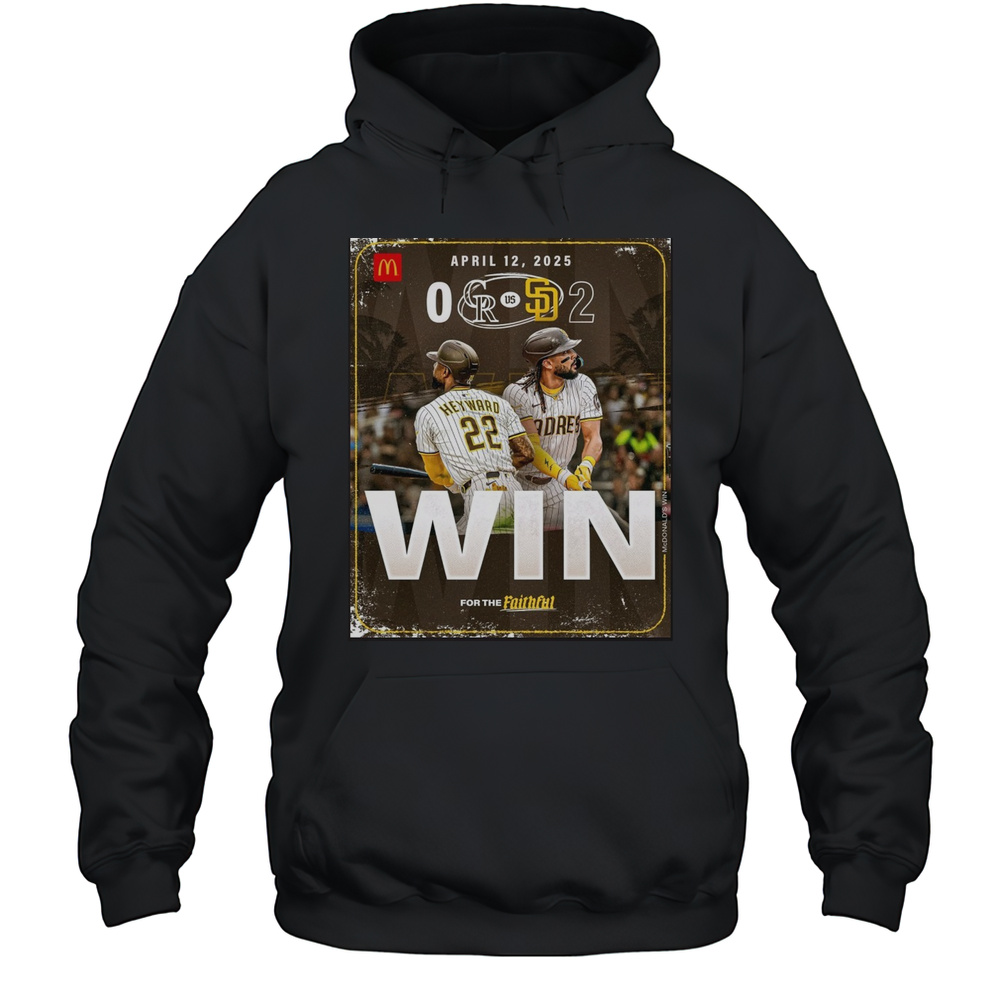 Jason Heyward And Fernando Tatis Jr San Diego Padres Win Colorado Rockies 2  0 April 12 2025 Poster T-shirt Unisex Hoodie