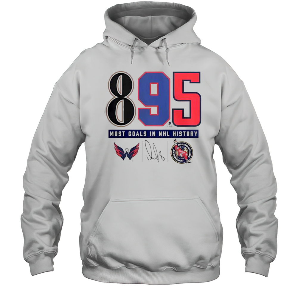 Official Alexander Ovechkin Washington Capitals NHL All-Time Leading Goal Scorer 895 T-Shirt Unisex Hoodie