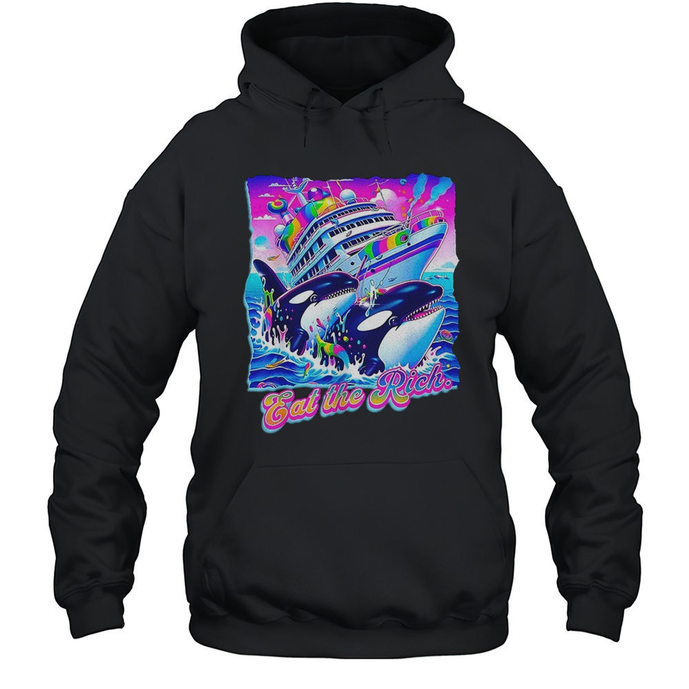 Orca Eat The Rich Whale 90s Shirt Unisex Hoodie