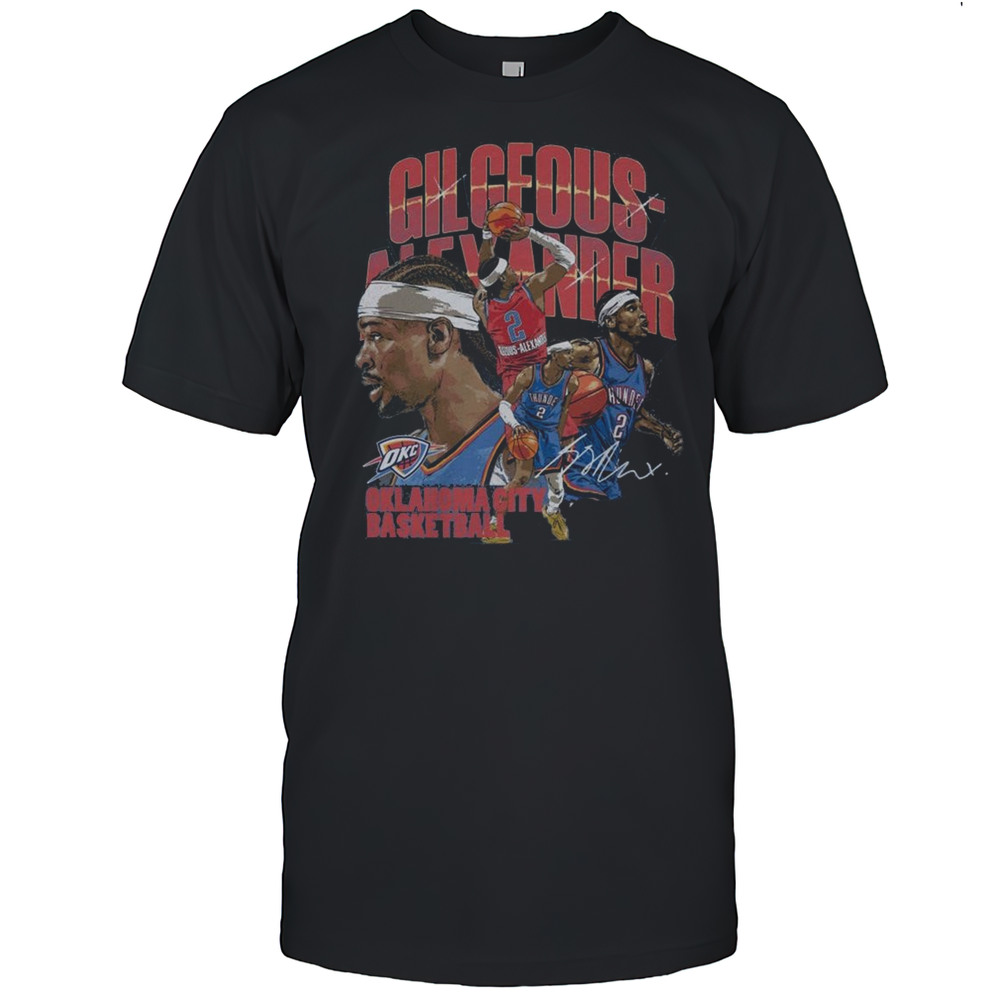Shai Gilgeous-Alexander Oklahoma City Thunder Collage Signature 2025 Shirt