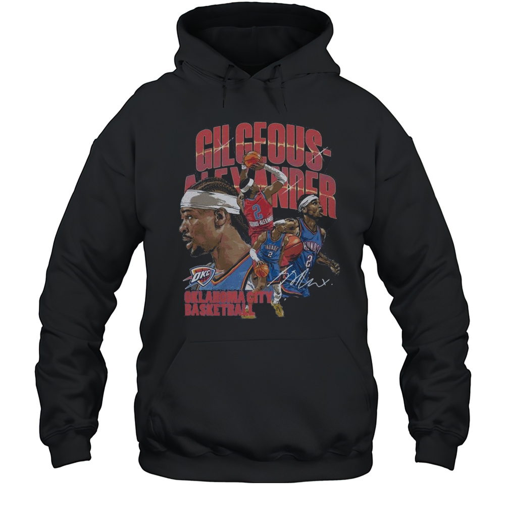 Shai Gilgeous-Alexander Oklahoma City Thunder Collage Signature 2025 Shirt Unisex Hoodie