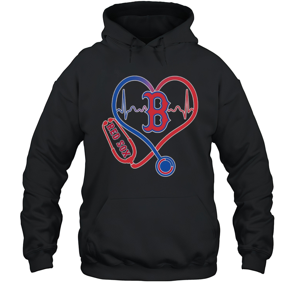 Stethoscope Heartbeat Boston Red Sox Shirt Unisex Hoodie