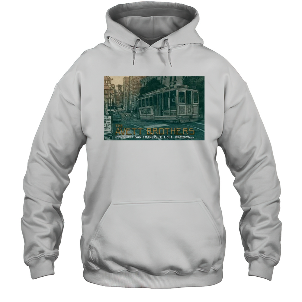 The Avett Brothers Bill Graham Civic Auditorium San Francisco CA April 10 2025 Tour Poster Graphic T-shirt Unisex Hoodie