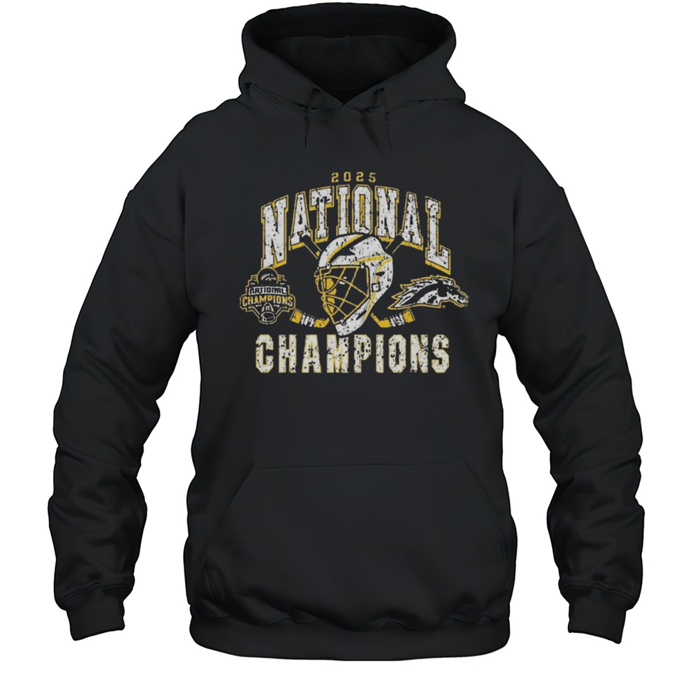 Western Michigan Broncos Summit 2025 NCAA Mens Hockey National Champions Vintage Helmet T-shirt Unisex Hoodie