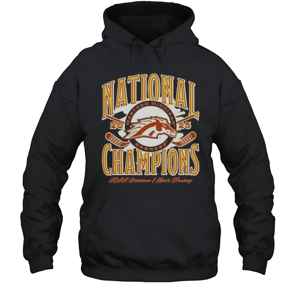 Western Michigan Mens Hockey 2025 National Champions NCAA Division I Mens Hockey Shirt Unisex Hoodie