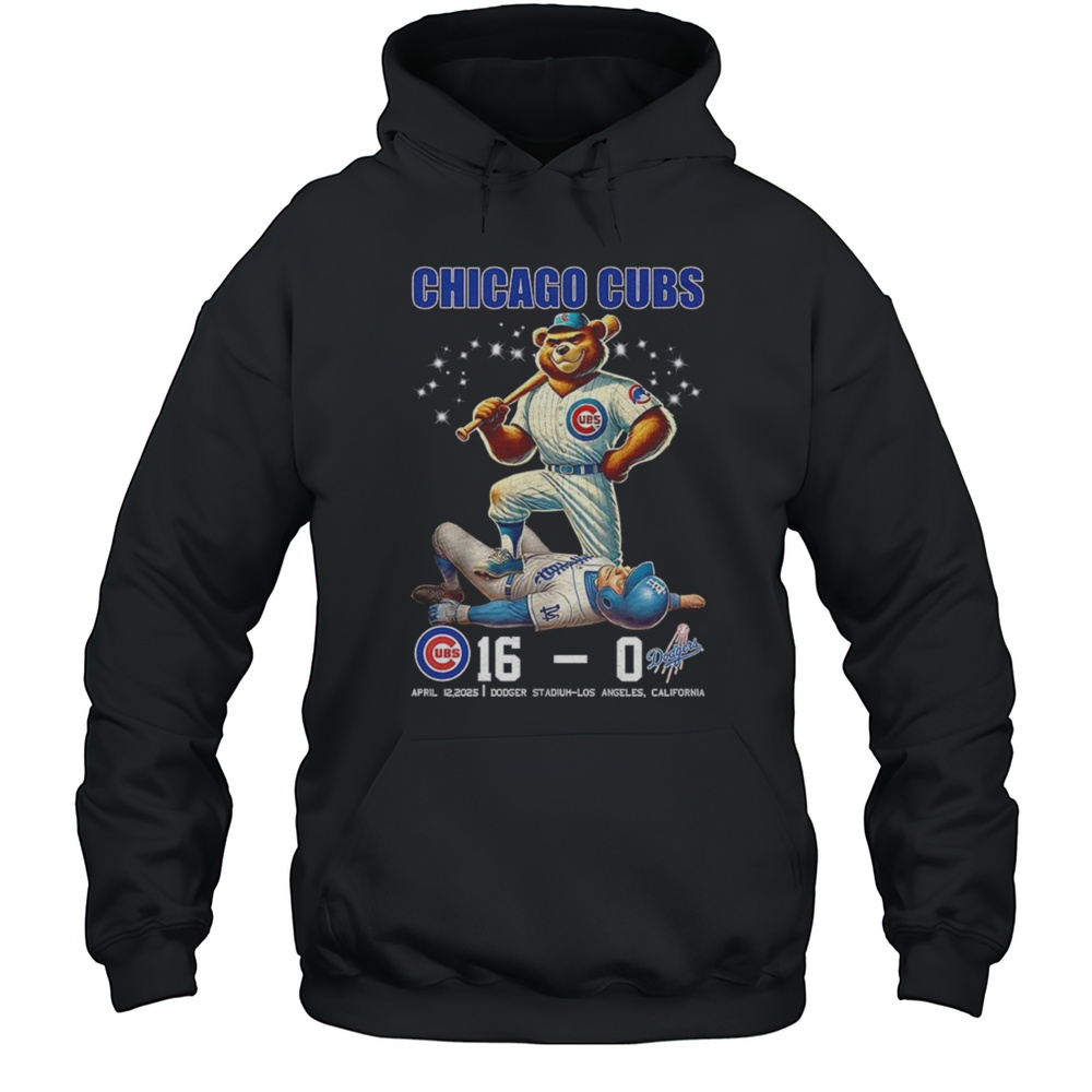 Chicago Cubs Vs Los Angeles Dodgers 16-0 Mascot Shirt Unisex Hoodie