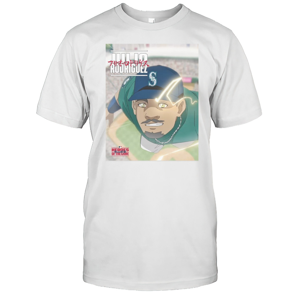 J-Rod Julio Rodriguez Heroes Of The Game Seattle Mariners Baseball Anime MLB 2025 T-shirt