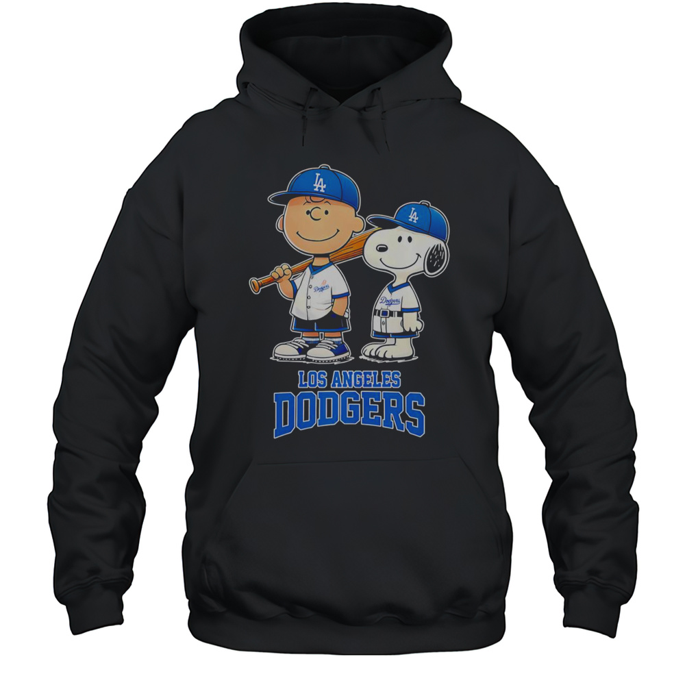 Los Angeles Dodgers Charlie Brown And Snoopy Baseball Cartoon Fan T-Shirt Unisex Hoodie