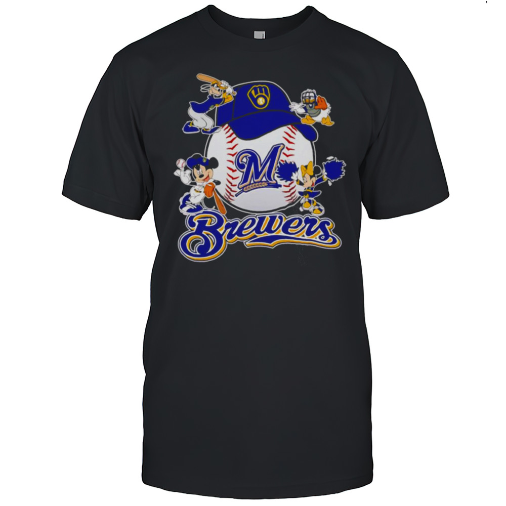 Mickey And Friends Milwaukee Brewers Baseball Shirt