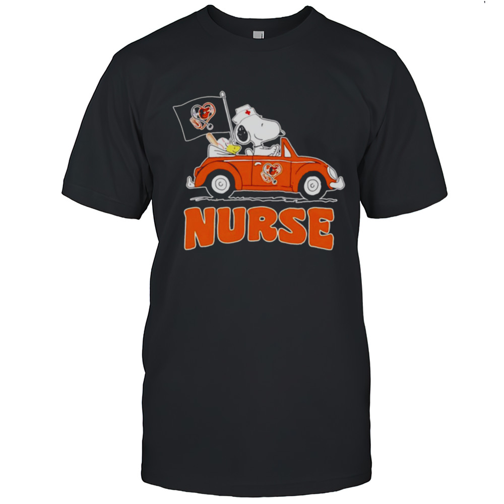 Nurse Snoopy And Woodstock Driving Car Baltimore Orioles Shirt
