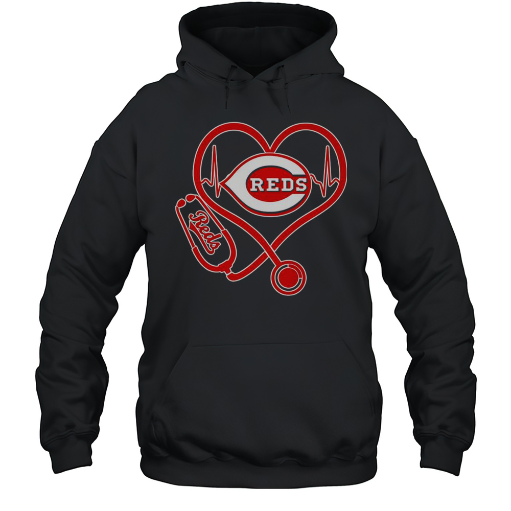 Stethoscope Heartbeat Cincinnati Reds Pride T-Shirt Unisex Hoodie