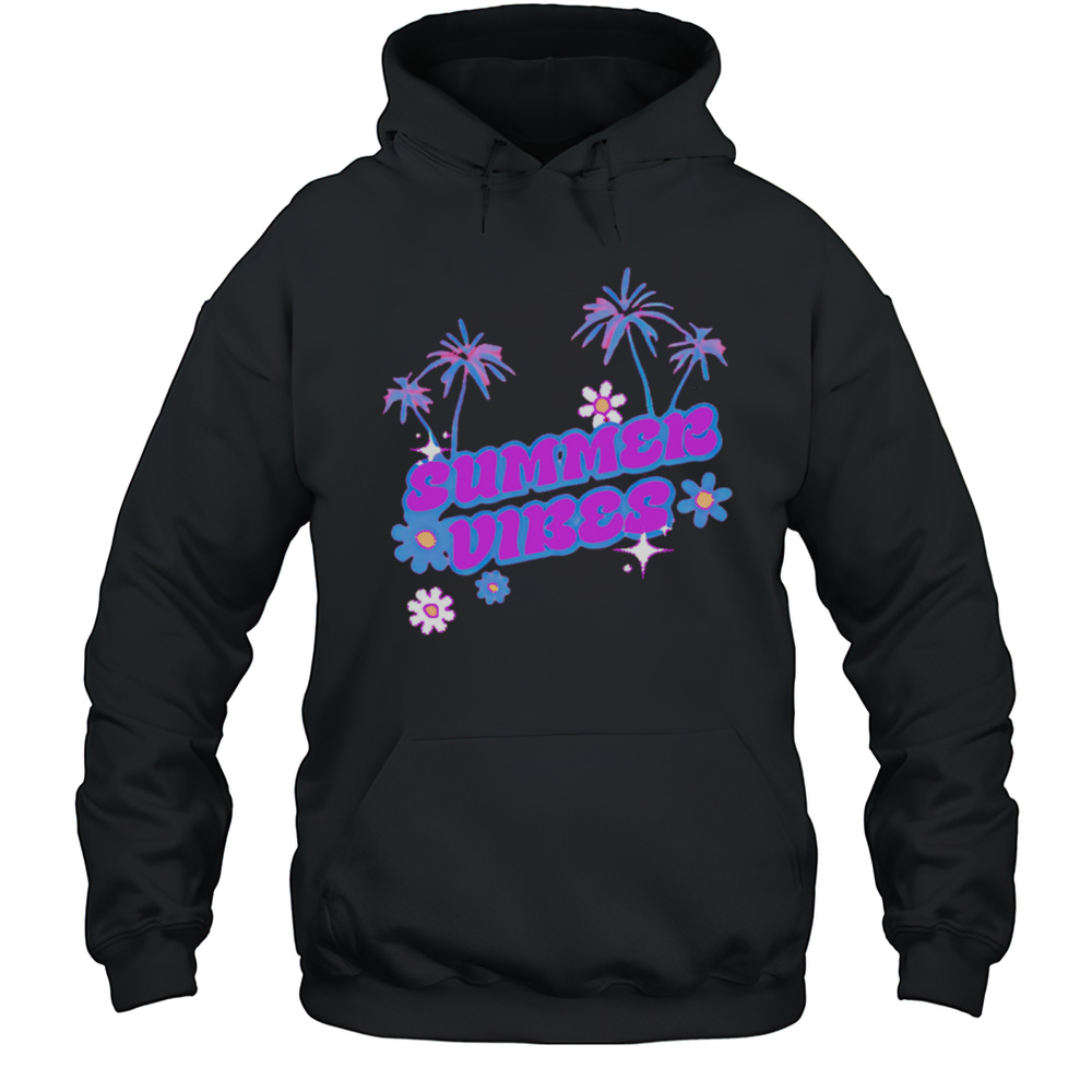 Summer Vibes Palm Trees Floral Shirt Unisex Hoodie