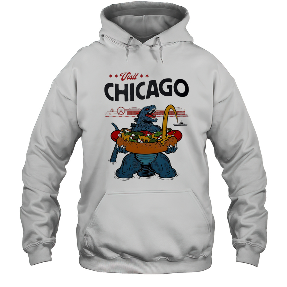 Visit Chicago Godzilla Shirt Unisex Hoodie