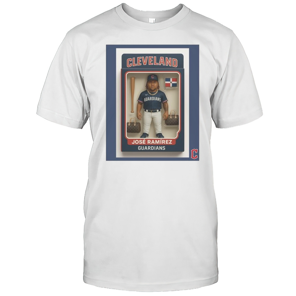 Cleveland Guardians Jose Ramirez MLB 2025 Stylized Action Figure T-shirt