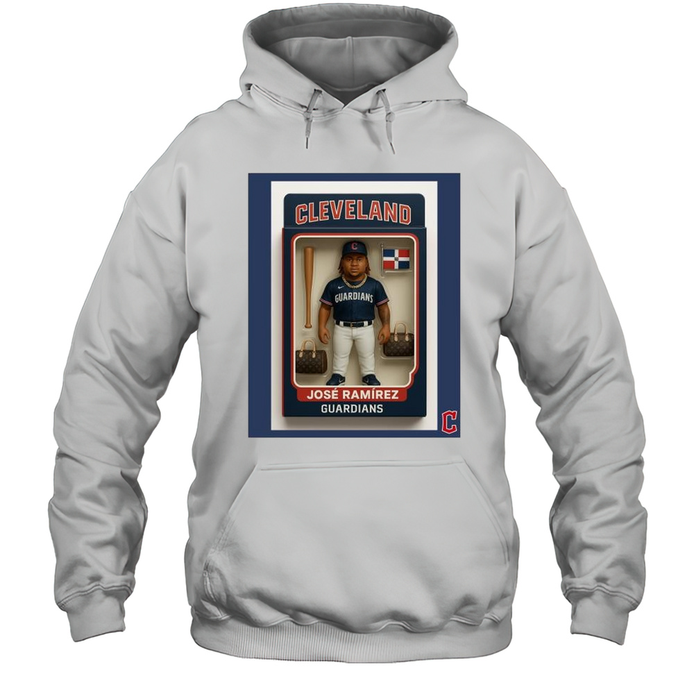 Cleveland Guardians Jose Ramirez MLB 2025 Stylized Action Figure T-shirt Unisex Hoodie